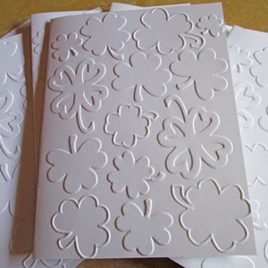 Tarjetas del día de San Patricio, tarjetas en relieve de trébol, tarjetas de felicitación, tarjetas de notas, tarjetas de notas en blanco, papelería, tarjetas de agradecimiento, juego de tarjetas de notas