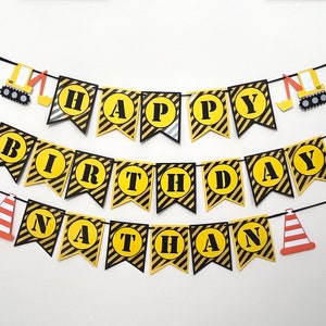 Construction Birthday Banner, Construction Party Decorations, Trash Truck Decor, Boys first birthday