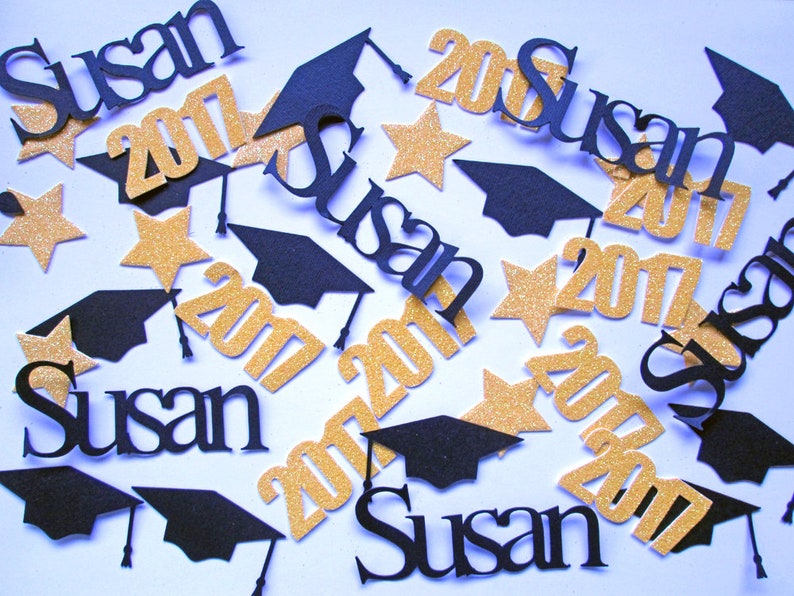 Graduation Confetti, Graduation Decorations, Graduation Party Decorations, Photo Prop, Class of 2023, Name Confetti, Table Decor image 10