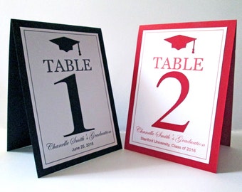 Graduation Table Numbers, Graduation Table Cards, High School, College Graduation Party Decorations, Class of 2026, Grad Party, Set of 5