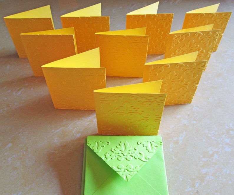 Blank Mini Embossed Card Set of 10 Nature Note Card Set Thank You Cards Stationery Card Set Mini Card Set Mini Cards Lunch Box Notes