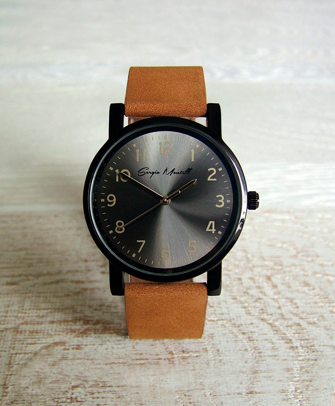 Leather watch Mens watch Womens watch Brown watch Unisex Etsy