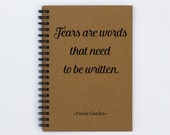 writing journal - Tears are words that need to be written - 5" x 7" Journal, notebook, diary, sketch book, memory book, scrapbook, book