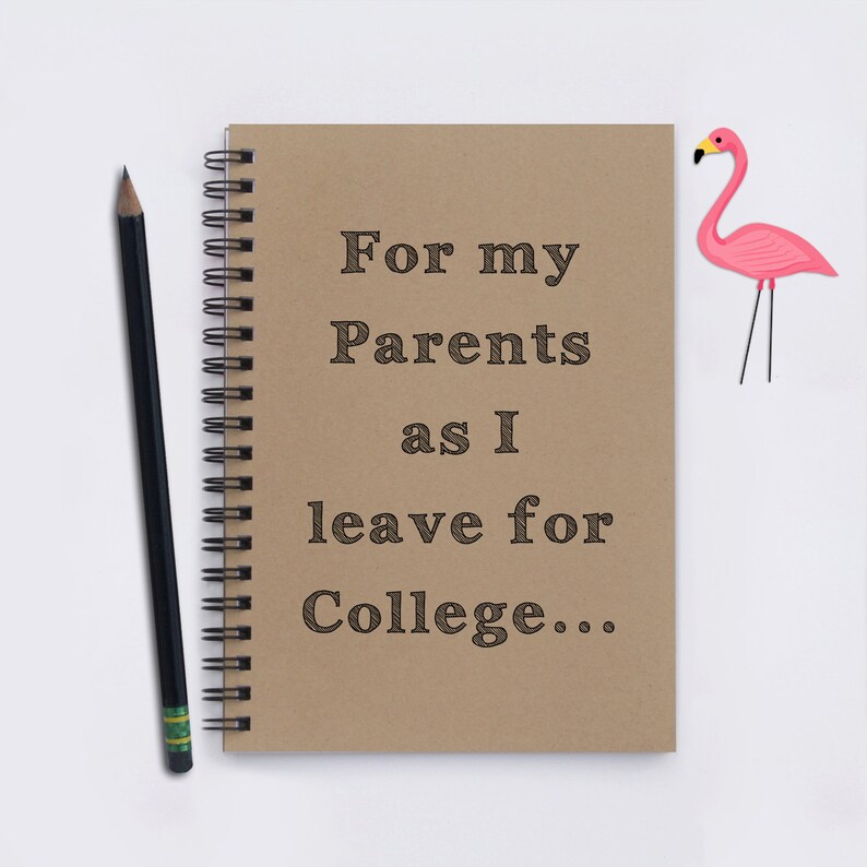Regalo para padres, para mis padres cuando me voy a la universidad, diario de 5" x 7", diario de escritura, cuaderno, diario, libro de recuerdos, álbum de recortes, graduación imagen 1