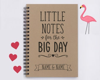 Little Notes for the Big Day, Personalized, 5" x 7" wedding notebook, wedding notes, wedding ideas, wedding details, engagement gift, gift