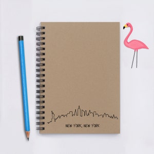 Travel Journal - New York, New York - 5&quot; x 7&quot; Travel journal, journal, New York, notebook, diary, scrapbook, nyc, skyline, book, travel gift