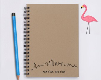 Travel Journal - New York, New York - 5" x 7" Travel journal, journal, New York, notebook, diary, scrapbook, nyc, skyline, book, travel gift