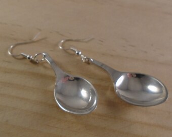 Upcycled Silver Plated Sugar Tong Spoon Earrings