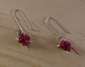 Sterling Silver Pinking Knitting Needle Earrings