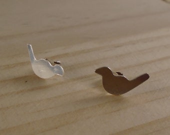 Sterling Silver Bird Stud Earrings