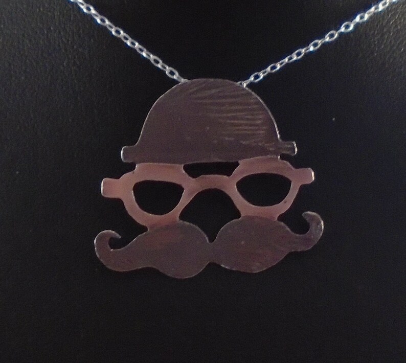 Sterling Silver Etched Gentleman Necklace image 6