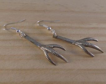 Upcycled Silver Plated Sugar Tong Claw Earrings