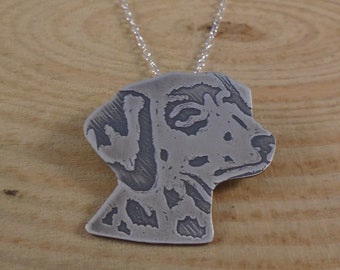Sterling Silver Dalmatian Necklace, Pet Owner Gift