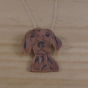 Copper and Sterling Silver Vizsla Necklace