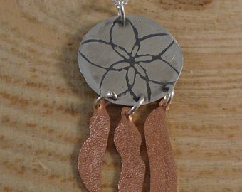 Sterling Silver and Copper Dreamcatcher Necklace