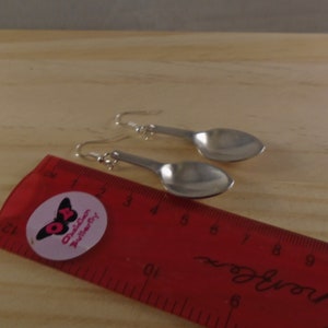 Upcycled Silver Plated Sugar Tong Spoon Earrings image 2