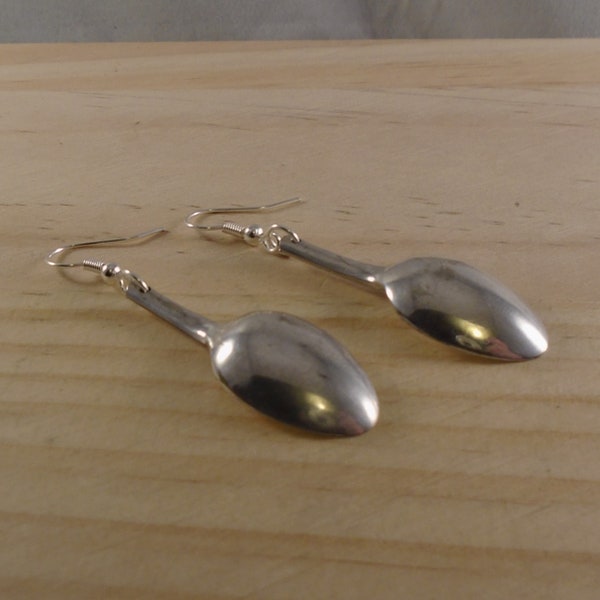 Upcycled Silver Plated Sugar Tong Spoon Earrings