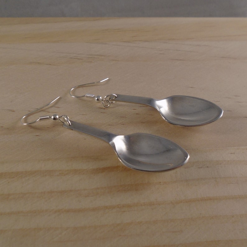 Upcycled Silver Plated Sugar Tong Spoon Earrings image 10