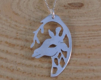 Upcycled Sterling Silver _Pierced Giraffe Spoon Necklace