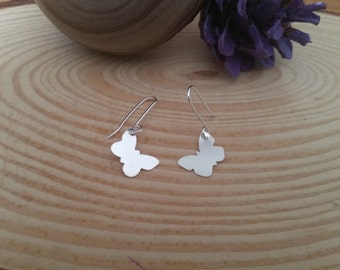 Sterling Silver Dangly Butterfly Earrings