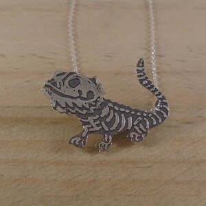 Sterling Silver Lizard Skeleton Necklace