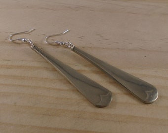 Upcycled Silver Plated Old English Sugar Tong Handle Earrings