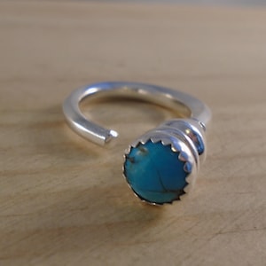 Upcycled Sterling Silver Turquoise Nail Spoon Handle Ring
