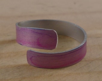 Anodised Aluminium Pink Ombre Adjustable Ring