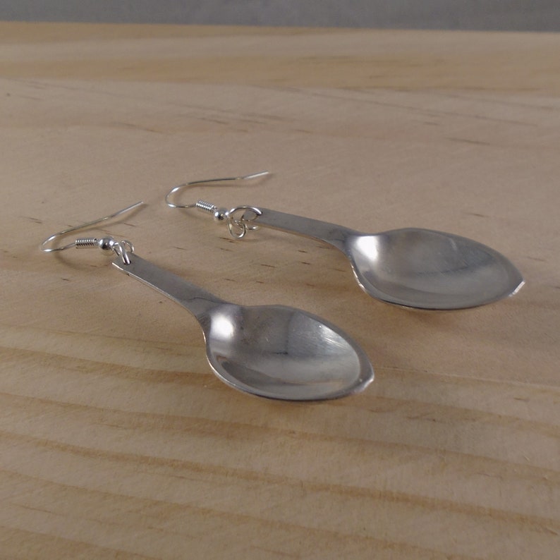 Upcycled Silver Plated Sugar Tong Spoon Earrings image 7