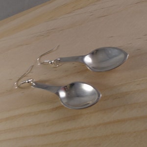 Upcycled Silver Plated Sugar Tong Spoon Earrings image 5