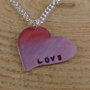 Anodised Aluminium Love Heart Necklace