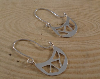 Sterling Silver Pierced Geometric Hoop Earrings