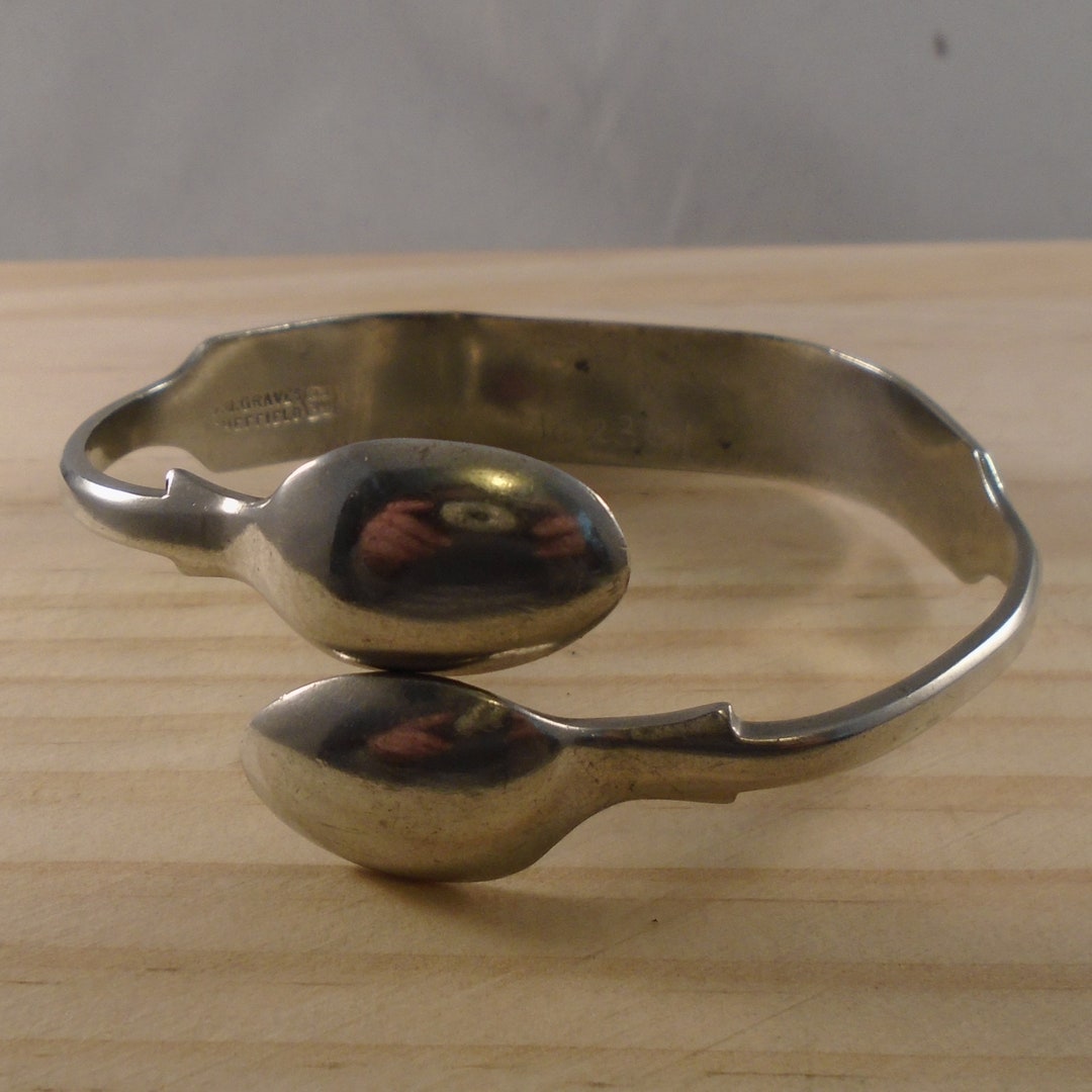 Upcycled Silver Plated Plain Sugar Tong Bangle Etsy