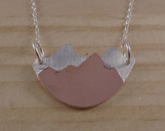 Sterling Silver and Copper Mountains Necklace