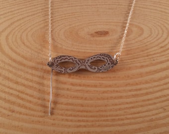 Sterling Silver Masquerade Mask Necklace