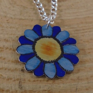 Anodised Aluminium Blue Aster Necklace
