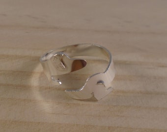 Sterling Silver Dachshund Adjustable Ring