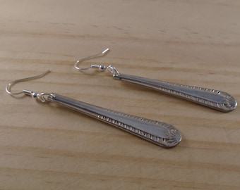 Upcycled Silver Plated Fan Sugar Tong Handle Earrings