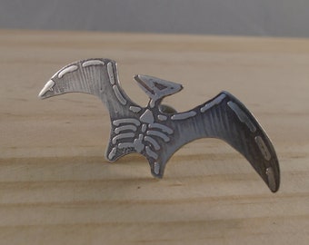 Sterling Silver Pterodactyl Fossil Pin Brooch