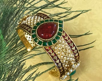 Gold plated open bangle Bracelet