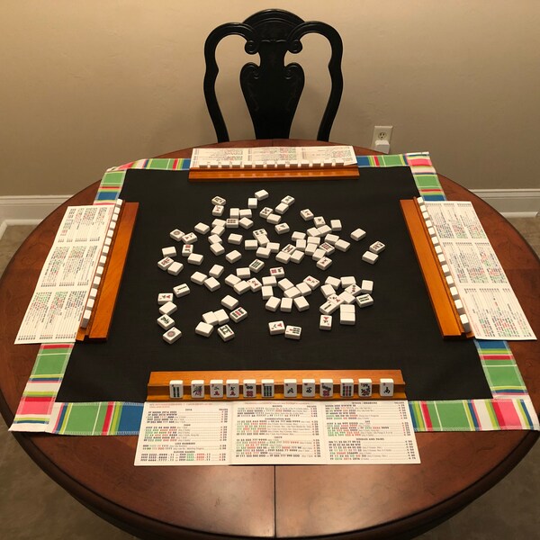 Mahjong Tablecloth With Rules Etsy