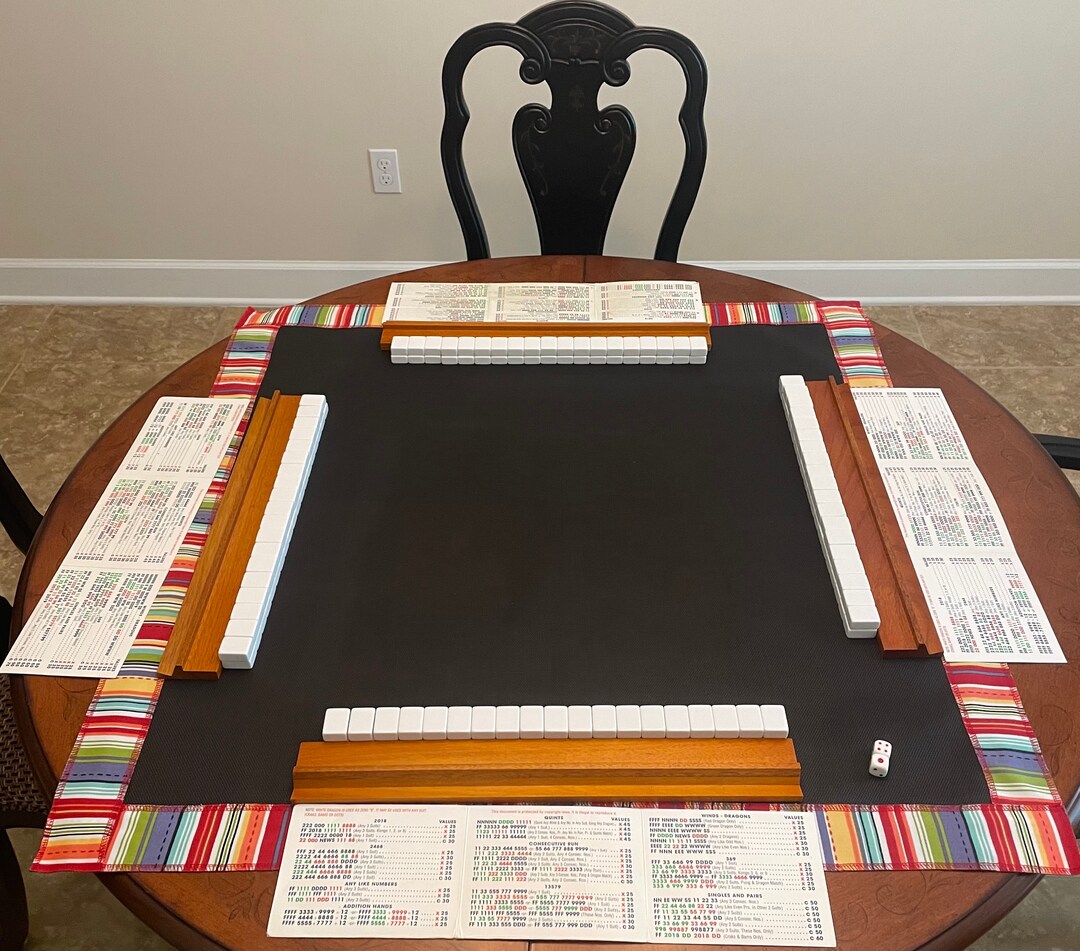 Mahjong Table Mat Multi Stripe Design USPS FREE SHIPPING Etsy