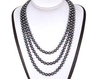 Three Strand Pearl Necklace 925 Sterling Silver