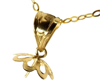18K Yellow Gold Pearl Pendant Setting for a Larger Pearl Mounting