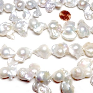 Rare High Quality Big Fireball Baroque Pearls with Tails All Natural