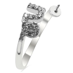 S Shape Designed Open Front Adjustable Sized 925S Silver Ring Setting