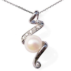 Large 10mm Pearl Sterling Silver Pendant