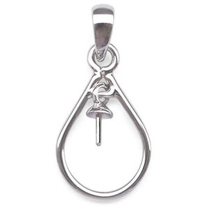 Drop Shaped Loop Pendant Setting 925 Silver
