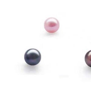 May include: Five lustrous pearls in shades of pink, gray, and purple are displayed against a white background. The pearls vary in size and color, showcasing their natural beauty and iridescence. These are ideal for jewelry making.