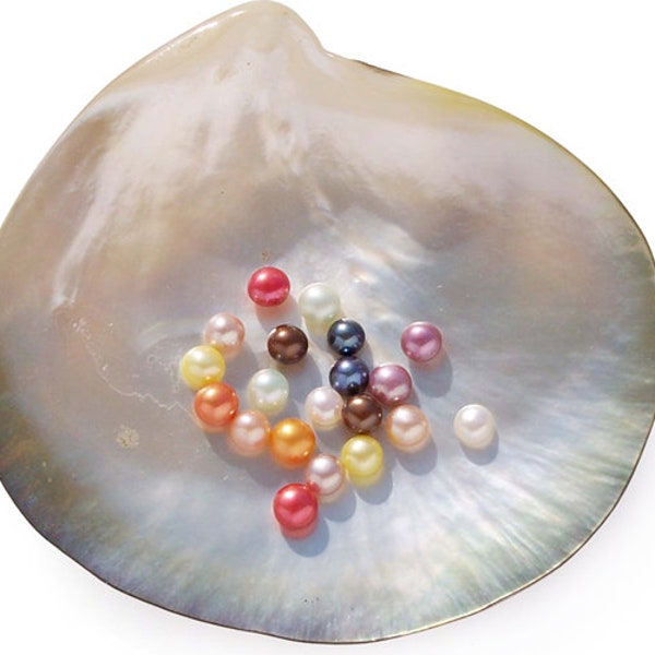 4-5mm Half-Drilled AA Button Pearl in Various Colors
